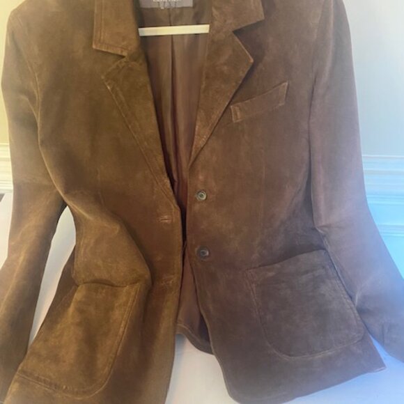 Wilsons Leather Women's Suede Jacket/Blazer in Brown, Size Large - Picture 4 of 7